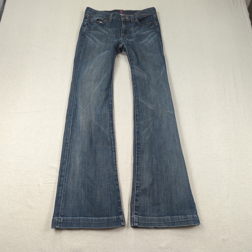 7 for all Mankind Jeans  Womens 14 28 Blue Dojo Flare Stretch Hippie Boho